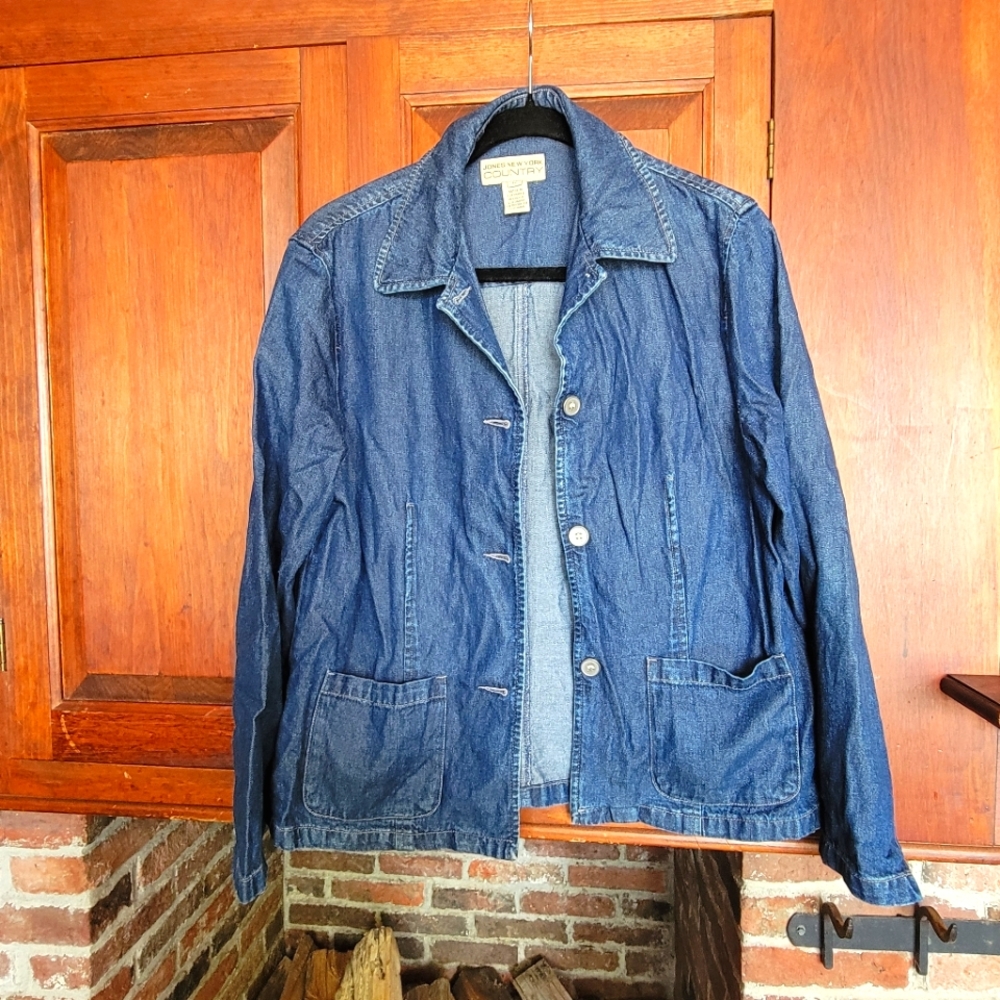 Jean Denim Chore Jacket Jones New York Country Size M
